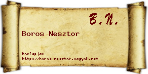 Boros Nesztor névjegykártya
